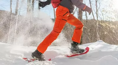 snowshoeing in the mountains