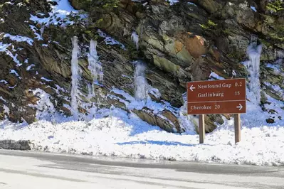 Newfound Gap Road in the Snow