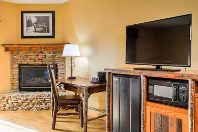 room with fireplace