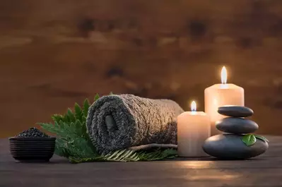 Massage materials on a table