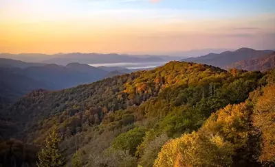 fall foliage in the Smoky Mountains near Newfound Gap