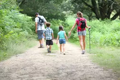 family hiking in the great smoky mountains national park