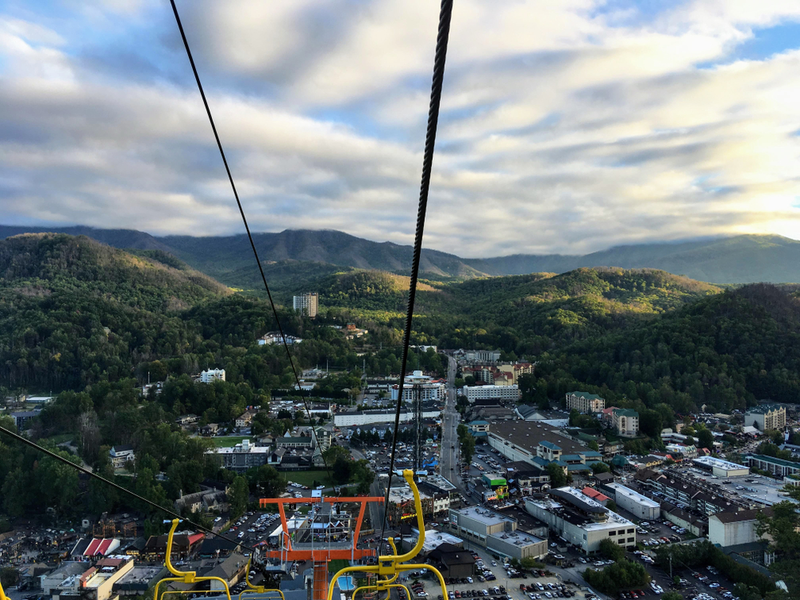 view of gatlinburg from skylift