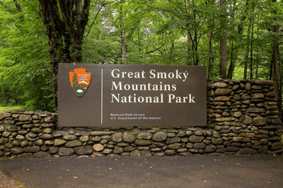 Great Smoky Mountains National Park sign